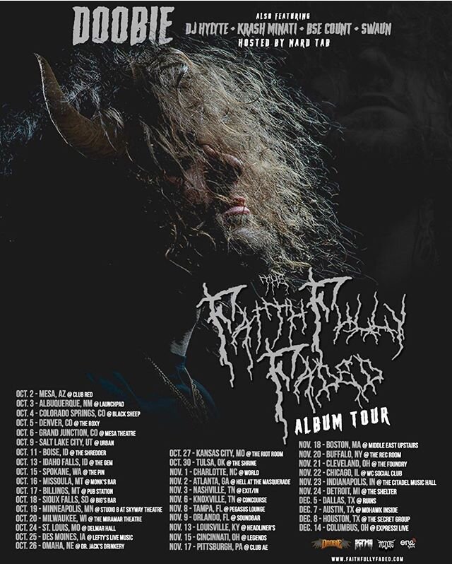 This tour about to go crazy!  @doobie @djhylyte @scfmgthelabel always reaching new heights🤘🤘 #faithfullyfaded